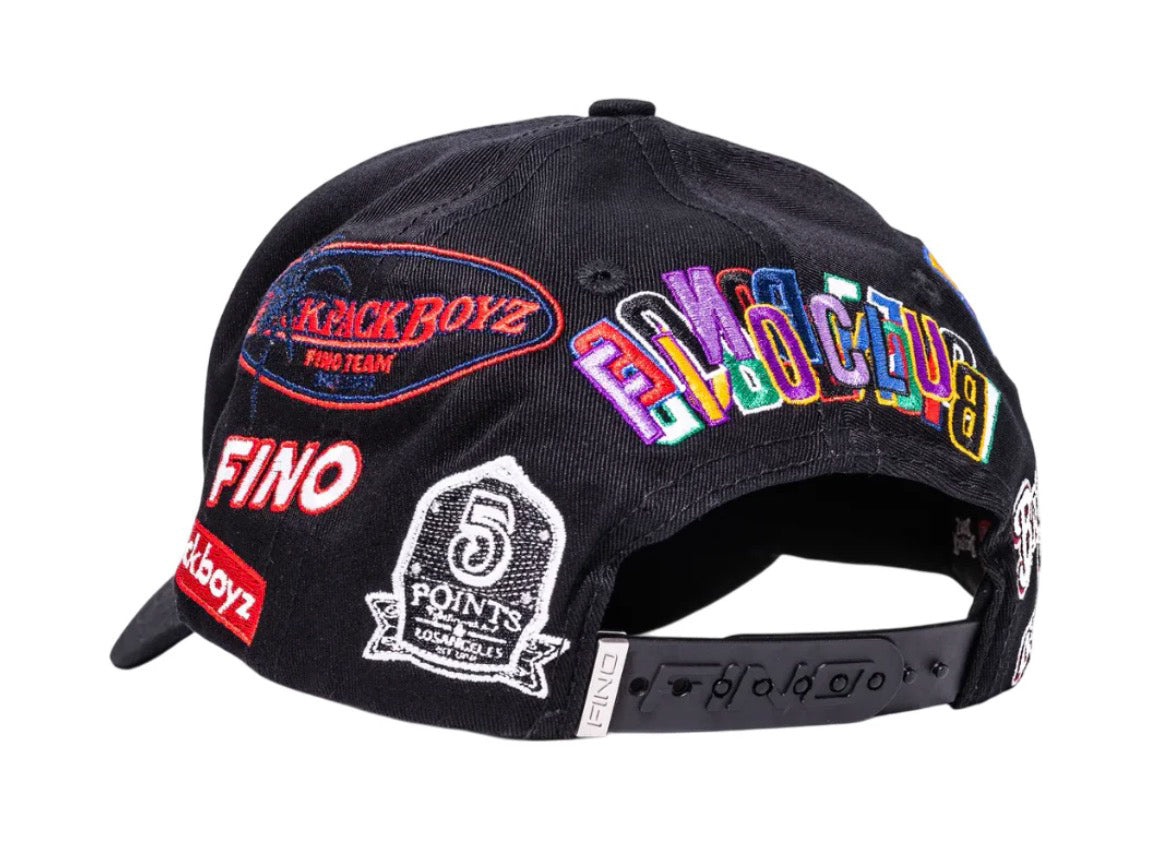 GALLO FINO X BACKPACKBOYZ COLLAB BLACK SNAPBACK HAT GFBACKPB BLK